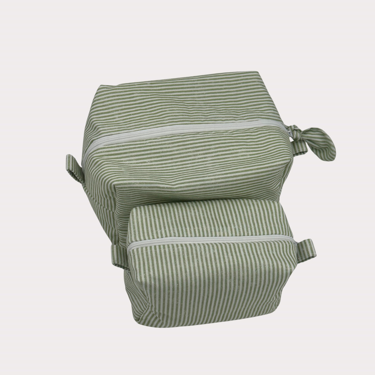 Boxed Makeup Bags (Carry-All) - La Vie En Rose Stripe Sage