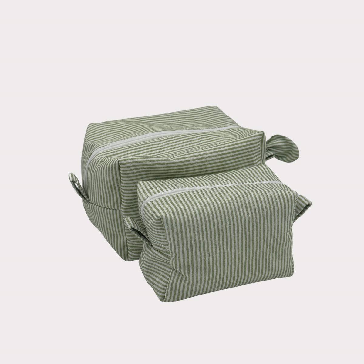 Boxed Makeup Bags (Carry-All) - La Vie En Rose Stripe Sage