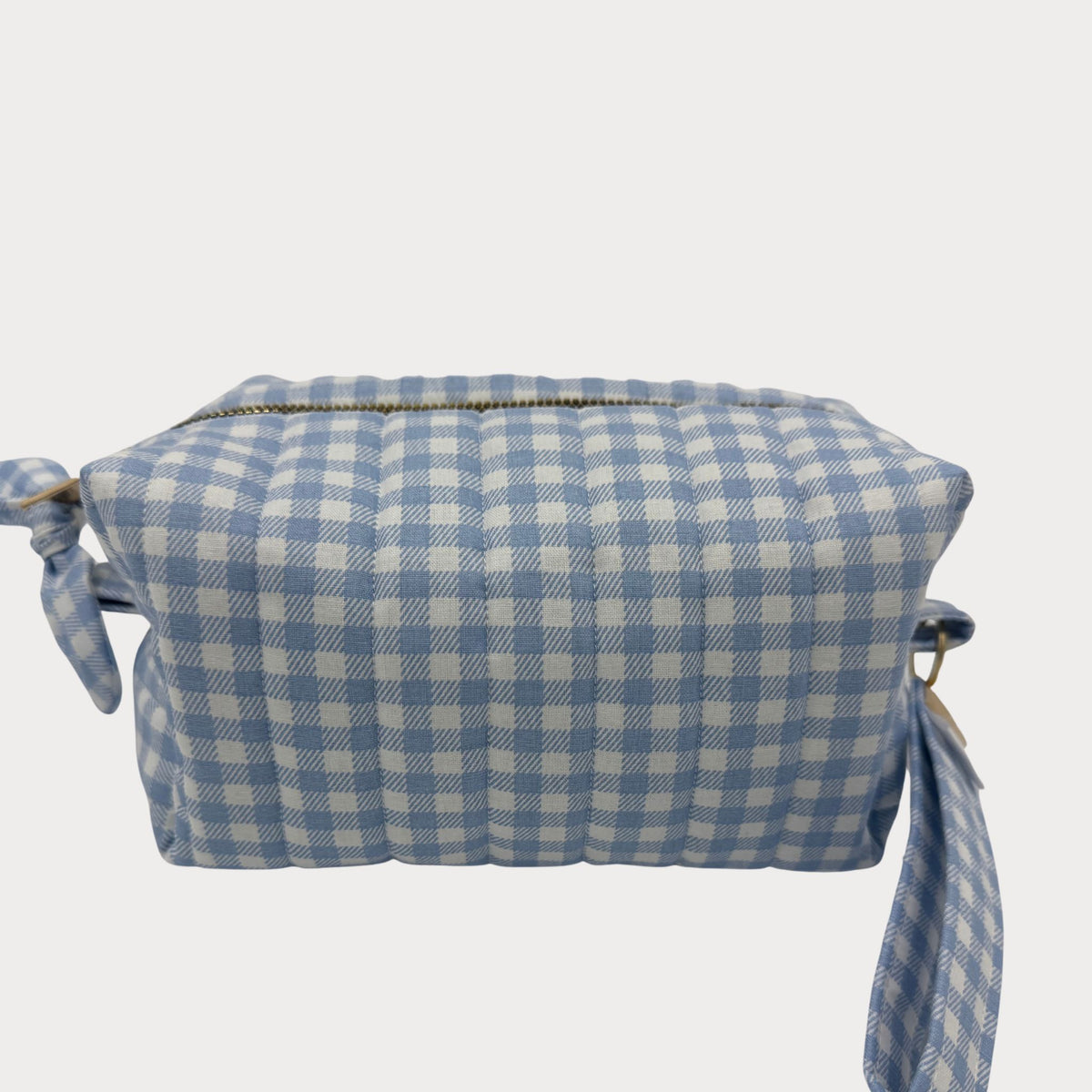 JL Creations Custom Boxed Makeup Bags- Blue Gingham